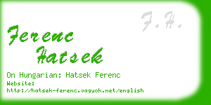 ferenc hatsek business card